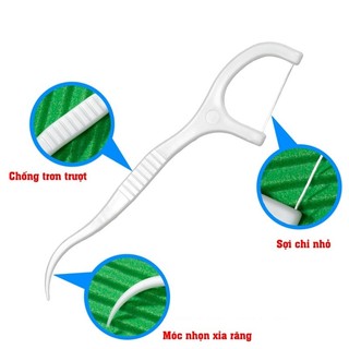 Tăm chỉ nha khoa hộp 50 Cây Dental Flossers tăm chỉ vệ sinh răng miệng P0377