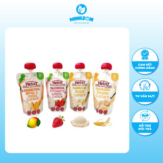 Hoa quả nghiền/váng sữa hoa quả Heinz mẫu mới dạng túi 120g cho bé