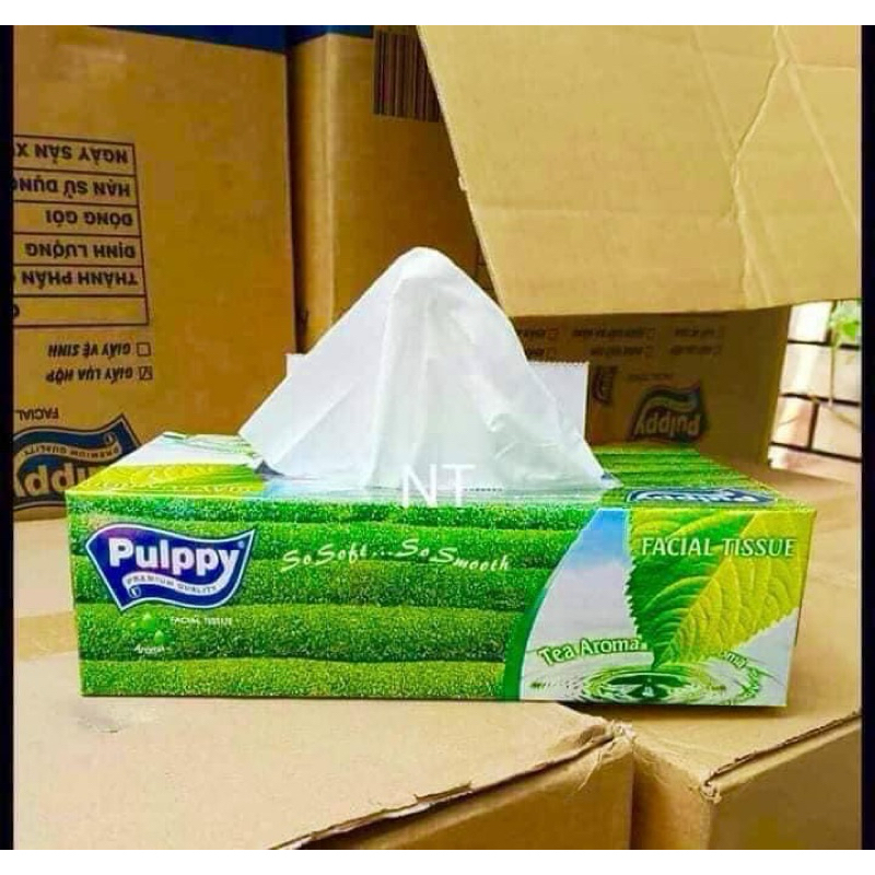Giấy hộp Pulppy trà xanh , hộp 100 tờ | Shopee Việt Nam