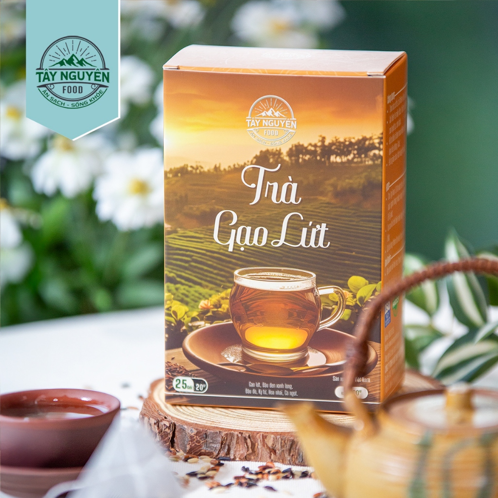Hộp Tiêu Chuẩn - Trà Gạo Lứtây Nguyên Food Việt Nam Thanh Lọcơ Thể Hộp 500G