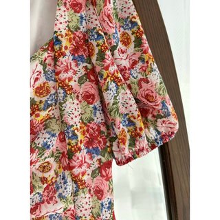 Đầm maxi hoa voan nhún ngực tay bo chun A1523