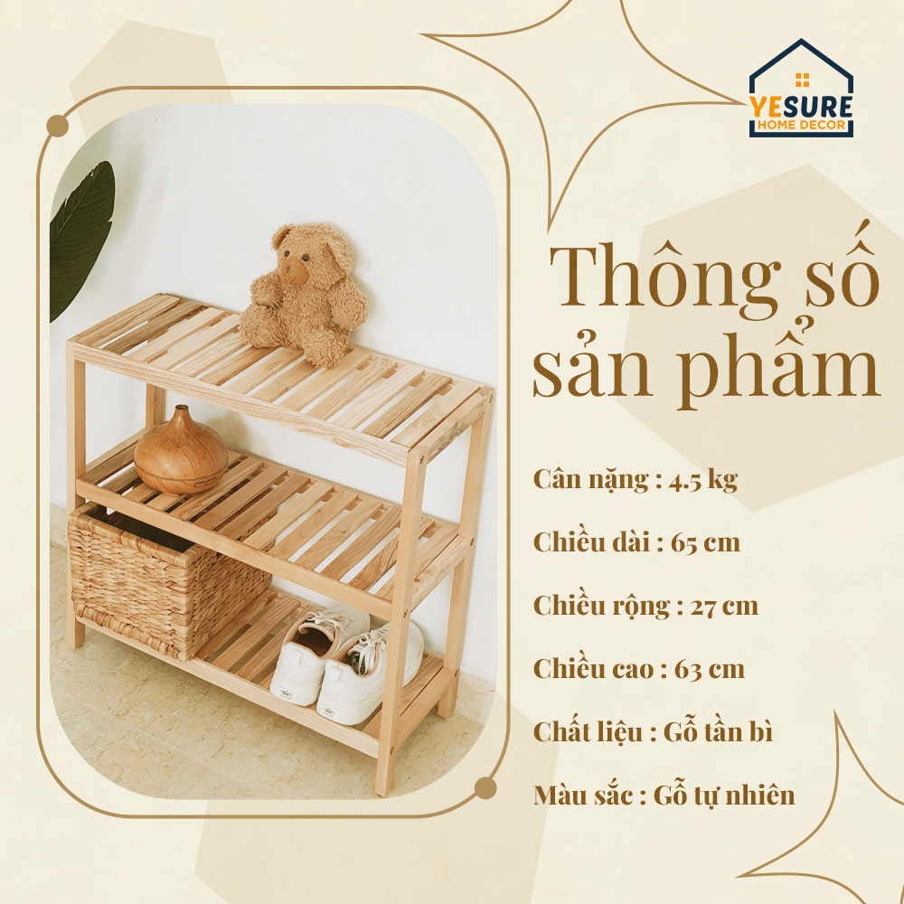 Ảnh Kệ Gỗ Đa Năng Chất Liệu Gỗ Tần Bì Thiết Kế Đẹp Mắt Dễ Dàng Lắp Đặt YESURE 2