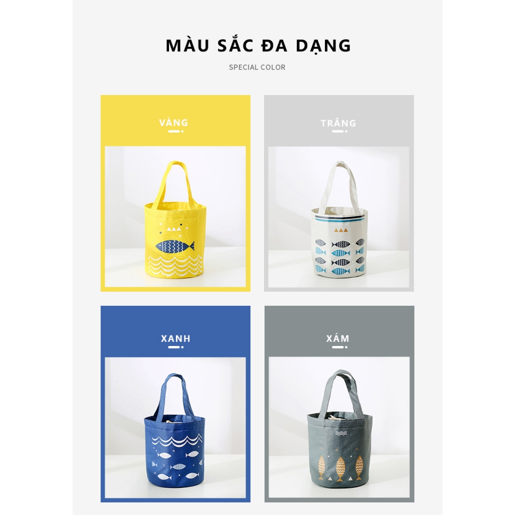 Ảnh Túi Giữ Nhiệt Chống Thấm Túi Đựng Hộp Cơm Văn Phòng Trụ Đứng Có Dây Buộc Miệng YESURE Y1T1 - Hàng Chính Hãng 2