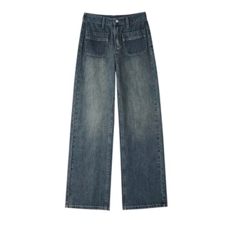 Quần jean nữ ống rộng lưng cao túi ngang - 247store - Quanjean9668_P10K6