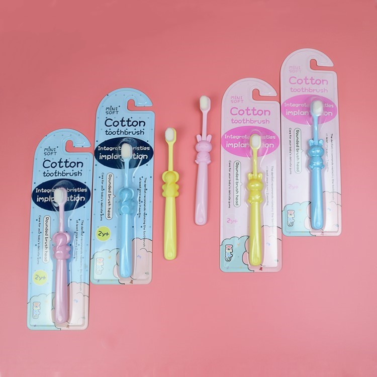 Sét 4 bàn chải đánh răng Nano 5D siêu mảnh với 2000 sợi tơ siêu mềm, bàn chải đánh răng lông tơ mini cho bé