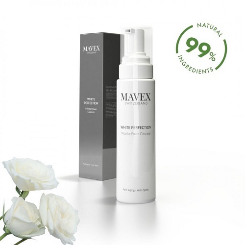 Combo Mavex White Perfection dưỡng trắng hoàn hảo ( Bọt rửa mặt + Serum dưỡng trắng)