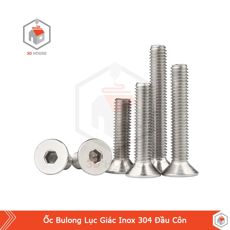 Ốc - Bulong Lục Giác Inox 304 Đầu Côn M5 Đủ Size - 10 con | Shopee Việt Nam