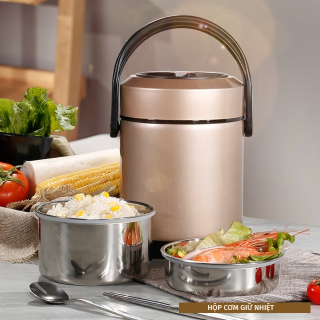 Ảnh Hộp cơm văn phòng giữ nhiệt 3 tầng Hộp Cơm Inox 304 cao cấp giữ nhiệt lâu 6 - 8 tiếng YESURE - Hàng chính hãng 4