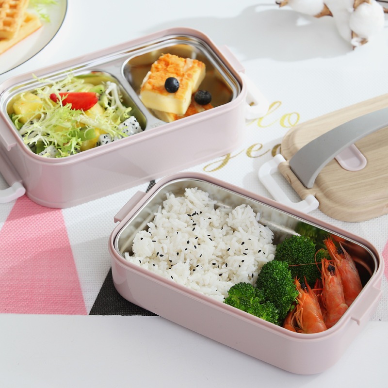 Ảnh Hộp Cơm Văn Phòng Giữ Nhiệt Vỏ Nhựa Cao Cấp Ngăn Đựng Bằng Inox 304 Có Thể Tháo Rời Dung Tích 1600ml HLM-063 YESURE 3