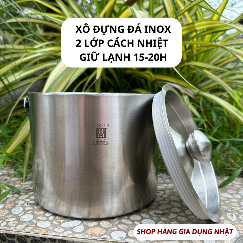 Xô Đựng Đá Dung Tích 3L, Xô Cách Nhiệt 2 Lớp Inox 304 Giữ Lạnh 15-20H SP27
