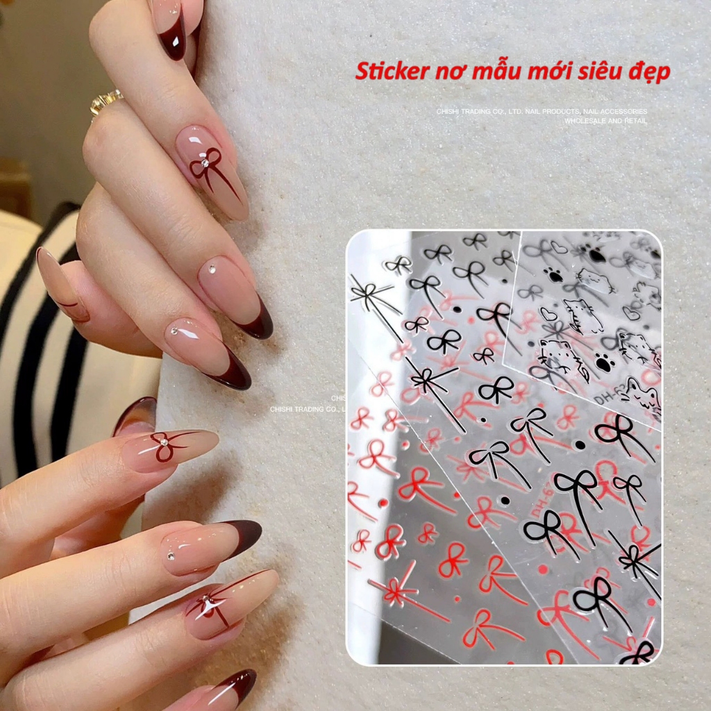 Sticker nơ mẫu mới siêu đẹp DH 634, DH 654