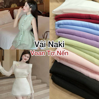 [ VẢI NAKI ]Vải Voan Tơ Nến mềm mại, lên đầm váy, đồ thiết kế, trang trí khổ 1.45m