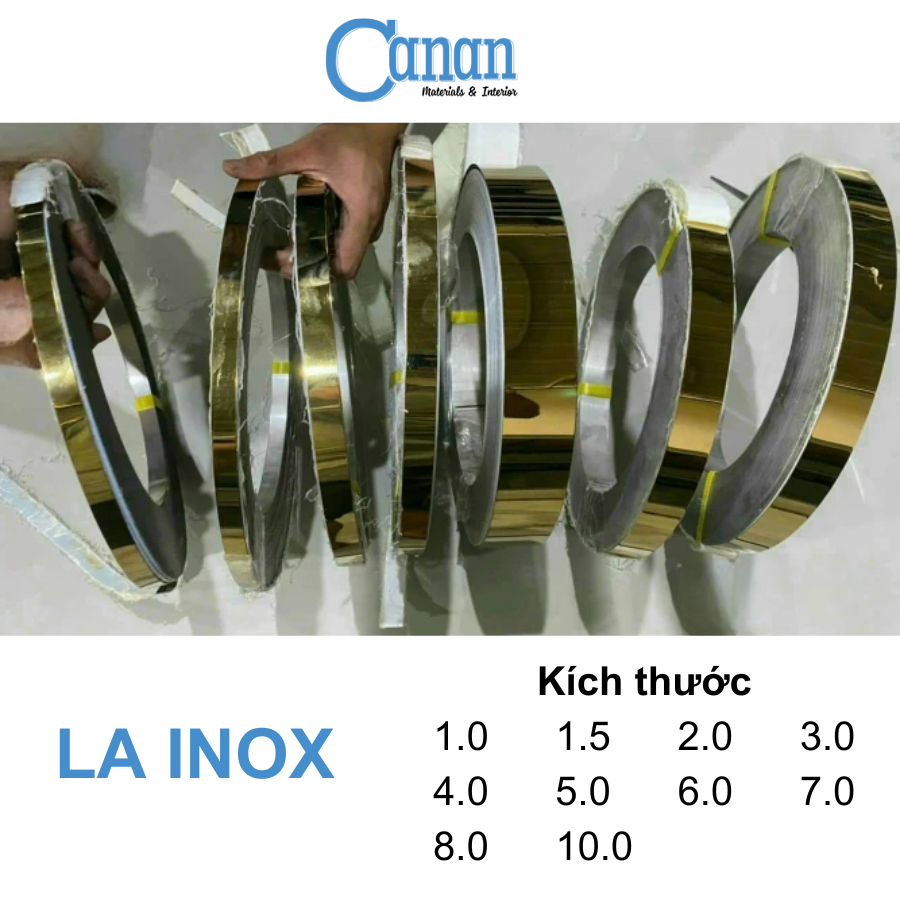Lập là inox, la inox dán tường màu vàng gương trang trí nội, ngoại thất ...
