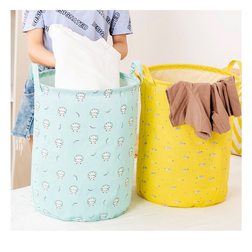 Ảnh Giỏ Đựng Quần Áo Đồ Giặt Chăn Mền Thú Bông Đồ Chơi Trẻ Em Hoa Văn Trang nhã Sang Trọng YESURE HOME DECOR 4