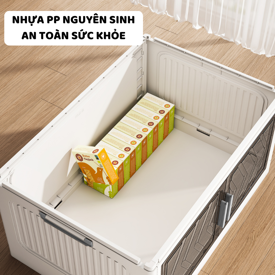 Tủ Đựng Đồ ENODA HOME, Tủ Đựng Sách, Đồ Ăn Vặt Có Thể Gấp Gọn Bánh Xe 360, Màu Sắc Tươi Sáng TUN046