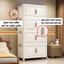 Tủ Quần Áo ENODA HOME, Tủ Trắng Gấp Gọn, Chăn Ga, Đồ Dùng Phòng Ngủ, Tủ Nhựa Có Bánh Xe, Màu Sắc Sang Trọng TUN047