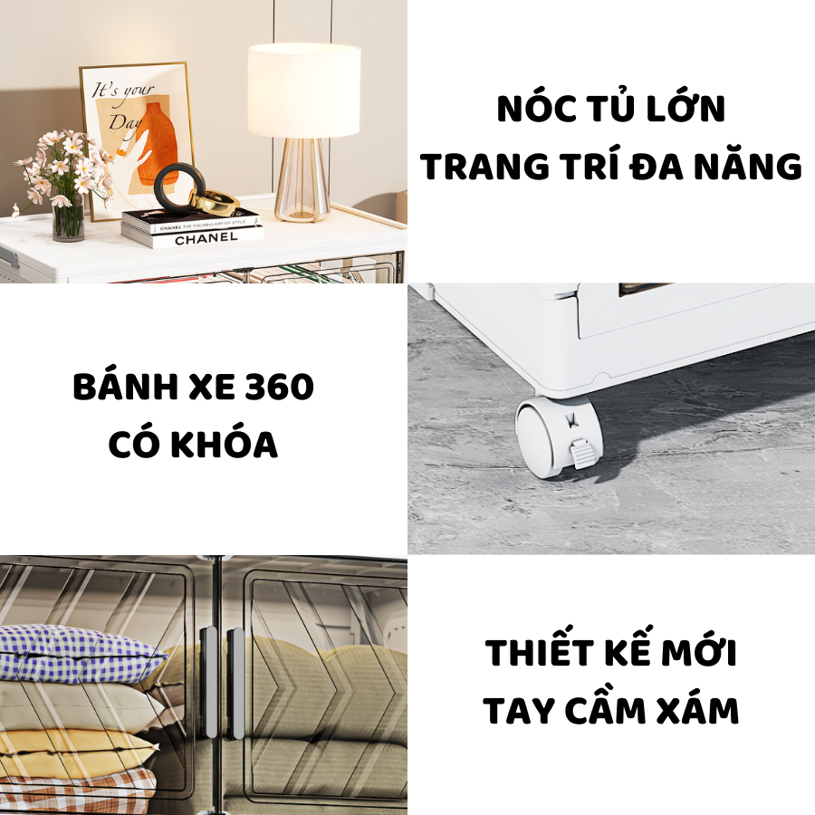 Tủ Đựng Đồ ENODA HOME,  Tủ Đựng Gia Vị, Nồi, Chén Bát, Đồ Dùng Nhà Bếp Có Thể Gấp Gọn, Cửa Chống Bụi TUN046