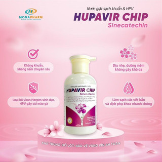 Nước Giặt Đồ Lót Và Quần Áo Hupavir Chip Sinecatechin - m,Nấm Khuẩn, Herpes, HPV, sùi mào gà, không làm khô da 330 ml