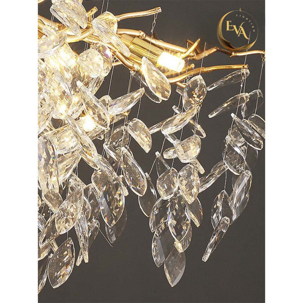 Đèn tường pha lê EVA Z31007-GD decor phòng khách, phòng ngủ phong cách hiện đại bảo hành 24 tháng