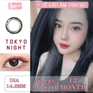 Lens đen có cận dành cho mắt nhạy cảm TOKYO NIGHT Hàn Quốc ( Giảm giá 35k khách hàng mới )