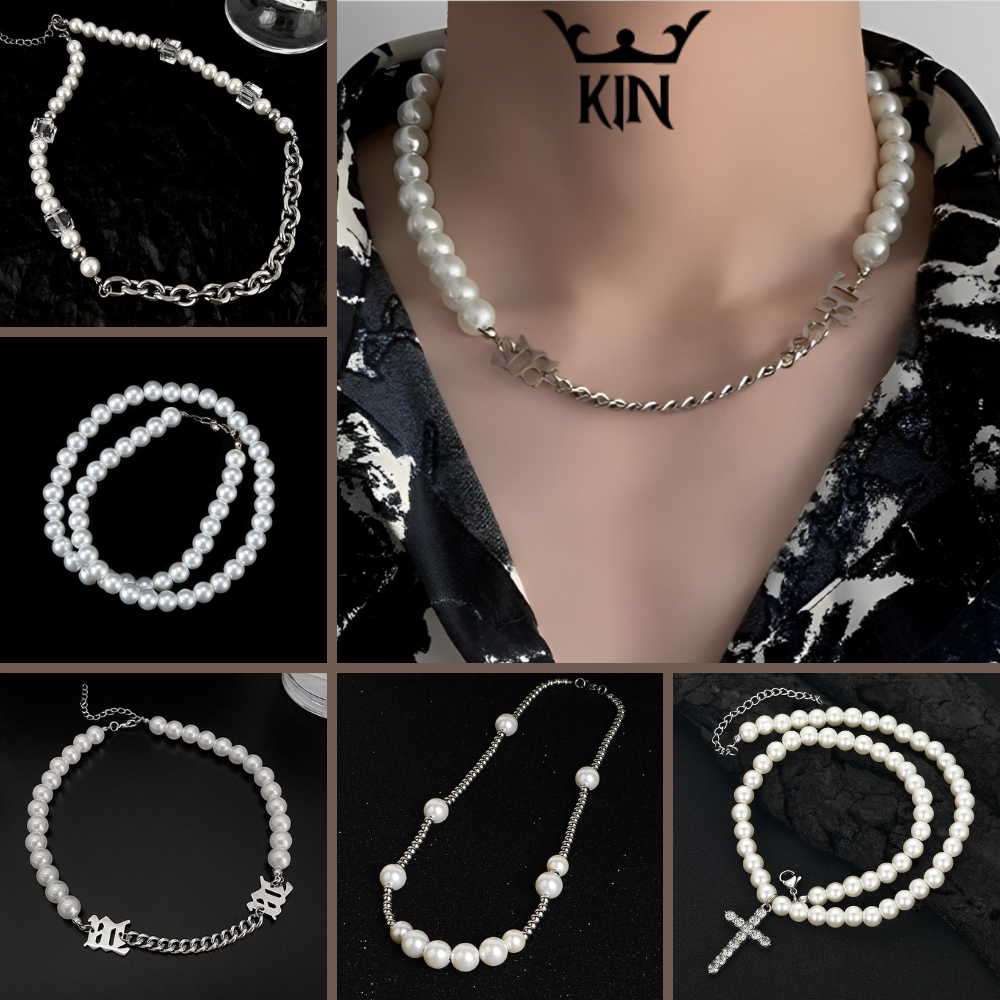 Dây Chuyền Ngọc Trai Nhân Tạo Nam Nữ Mix Chain Phong Cách Hip Hop Kin ...