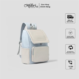 Balo Đi Học Đi Làm PAIX Thời Trang Nam Nữ Cặp Đựng Laptop Vải Phối Da Du Lịch | Mi Midori