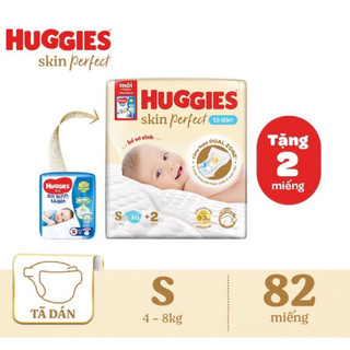 Tã dán Huggies Skin Perfect  NB76/S82/M79, nâng cấp từ Huggies Tràm Trà
