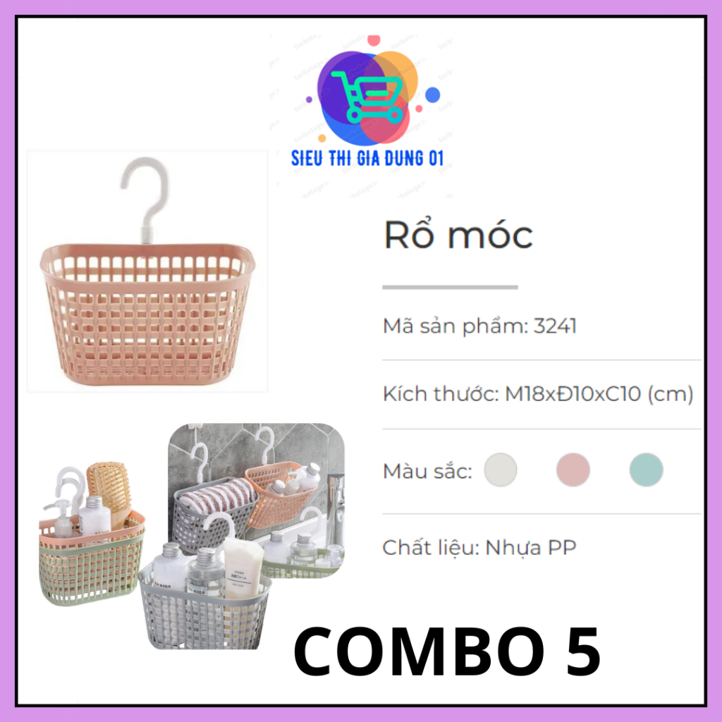 Combo 5 Cái Rổ treo bồn rửa chén, nhà tắm có móc Việt Nhật 3241 ,Rổ ...