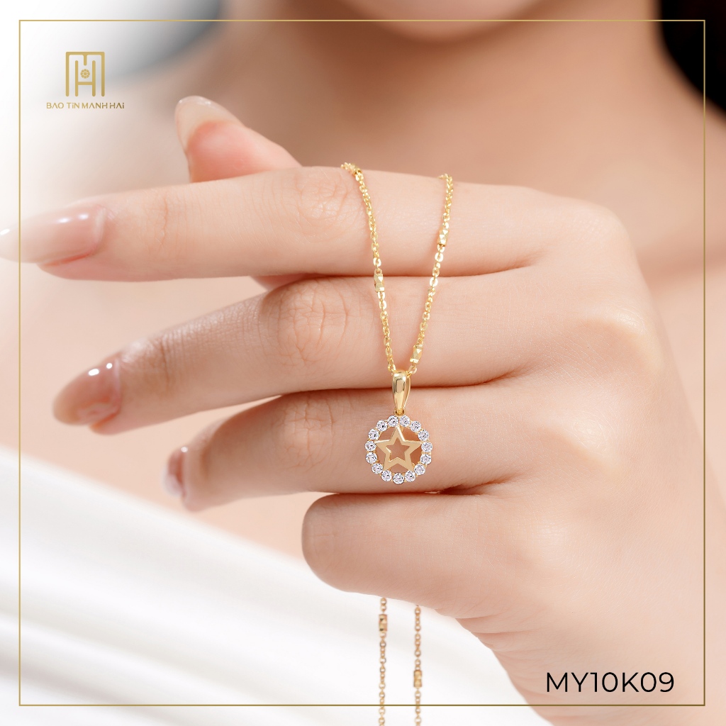 Ảnh Mặt dây chuyền vàng 10K hình ngôi sao nhỏ xinh 1x1cm phong cách Ý Bảo Tín Mạnh Hải PYMAV10KD0-208003 1