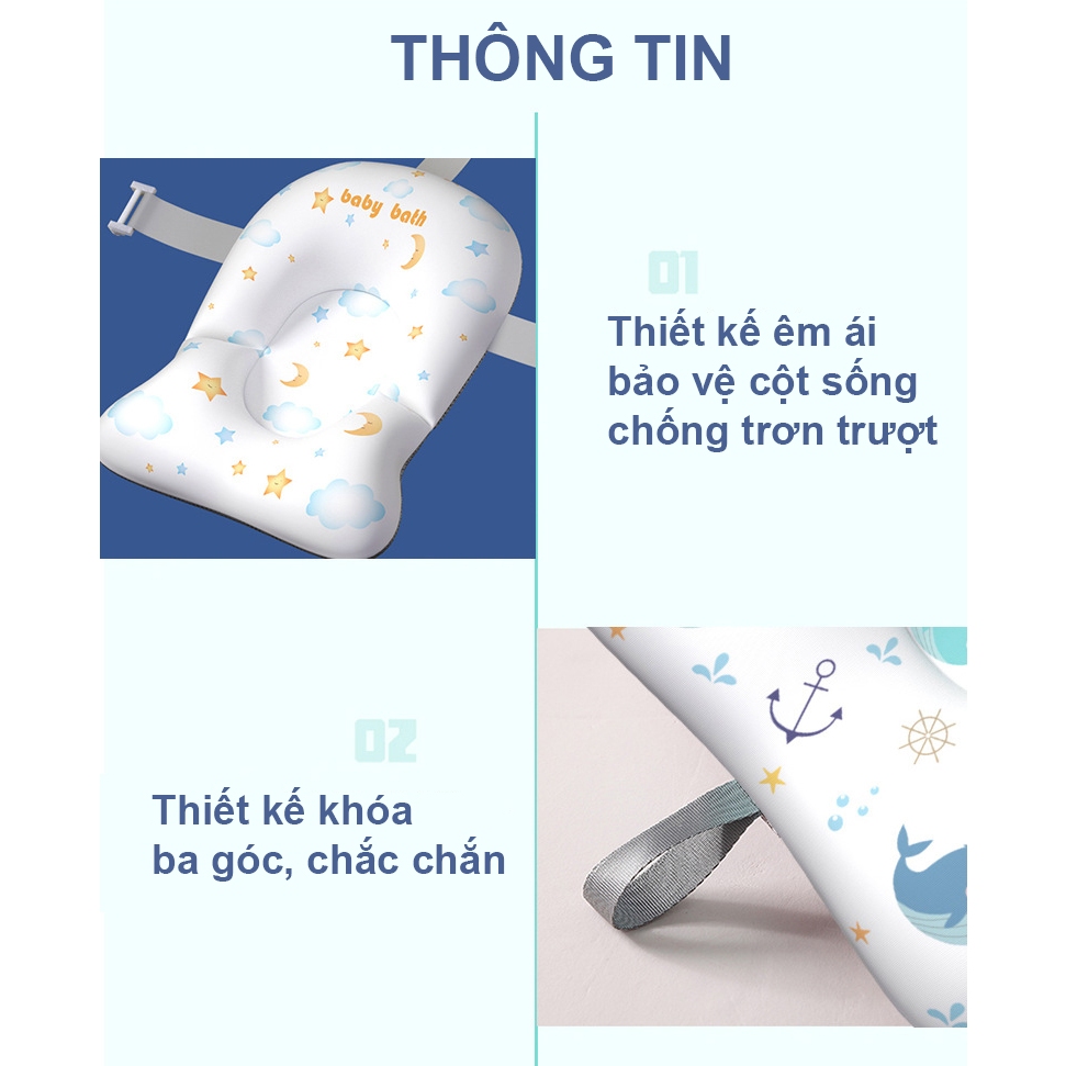 Ảnh Đệm Tắm Đỡ Lưng Cho Bé Đảm Bảo An Toàn Khi Tắm Chất Liệu Mềm Mại Phù Hợp Khớp Với Tất Cả Các Loại Chậu Tắm Yesure 2