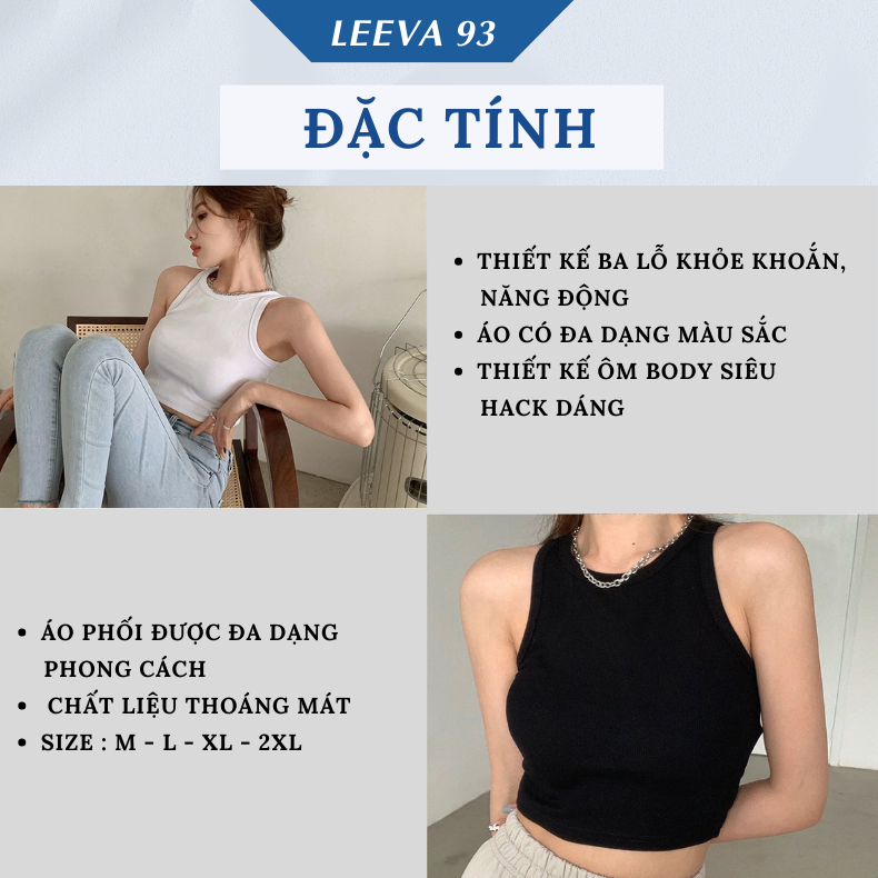 Áo ba lỗ croptop áo sát nách ôm body siêu hack dáng đa dạng màu sắc dễ phối đồ - 1802