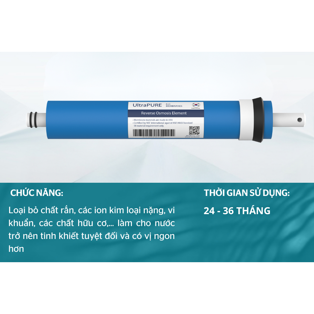 Màng RO Sunhouse UltraPURE Membranes Model SHA-ROV7 Công Suất 75GPD Dùng Được Cho Các Máy Lọc Nước RO