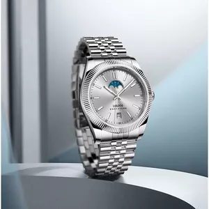Đồng hồ nam chính hãng obinni LB19018G Kính Sapphire,chống nước 50M,BH 24 tháng,máy cơ(Automatic,dây kim loại trắng xịn