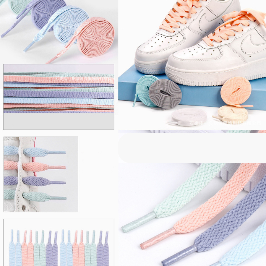 Dây Giày Thể Thao Sneaker Nhiều Màu Cao Cấp 3B Bản Dẹt Dài 120cm- 1 cặp 2 dây [Gift Ngẫu Nhiên]