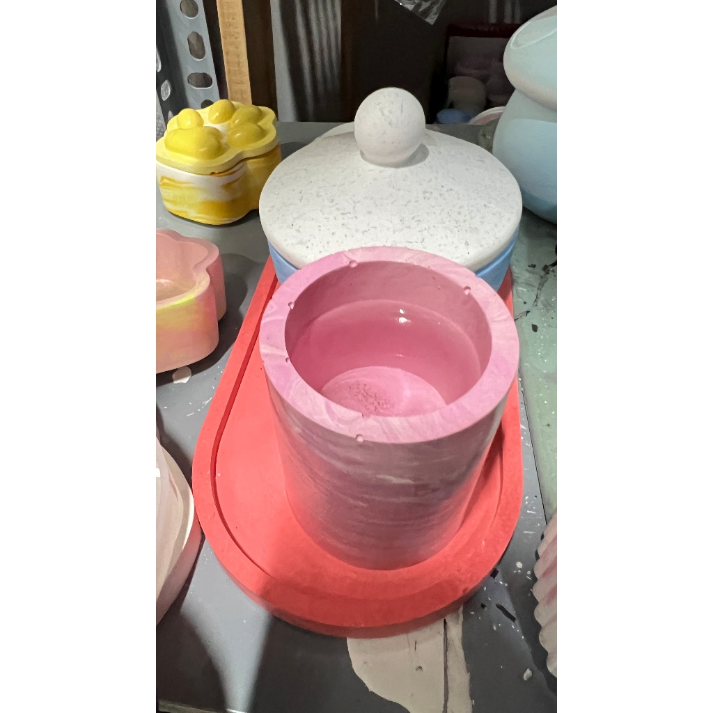 [ ECK04 - 2 PART A & B (bao gồm Bột và Nhưa Acrylic dạng lỏng ] Bột đổ khuôn và hũ nến chuyên dụng