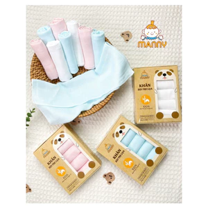 Khăn sợi tre, mềm mịn 100% sợi tre Cao cấp mềm mịn cho bé hộp 5 chiếc HC03 - 3SBABY