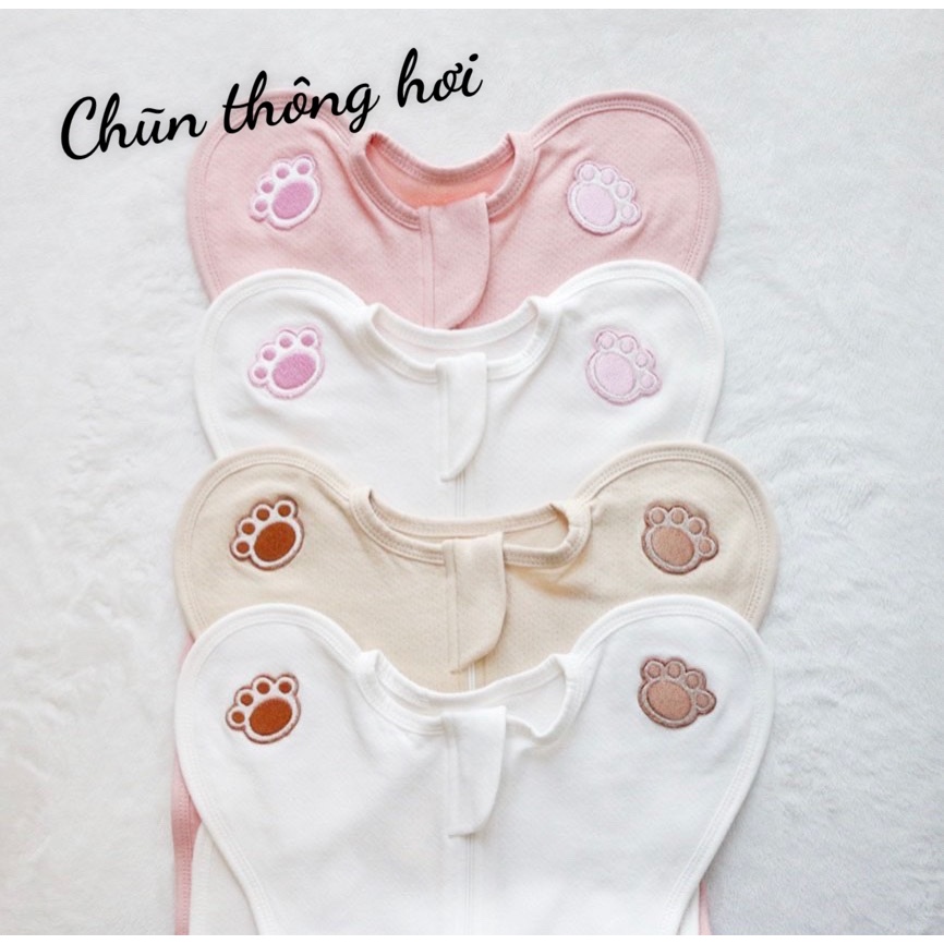 Nhộng Chũn/Nhộng Ngủ Cotton Hàn Cao Cấp, Tay Gấu Dễ Thương Cho Bé HX21 3SBABY