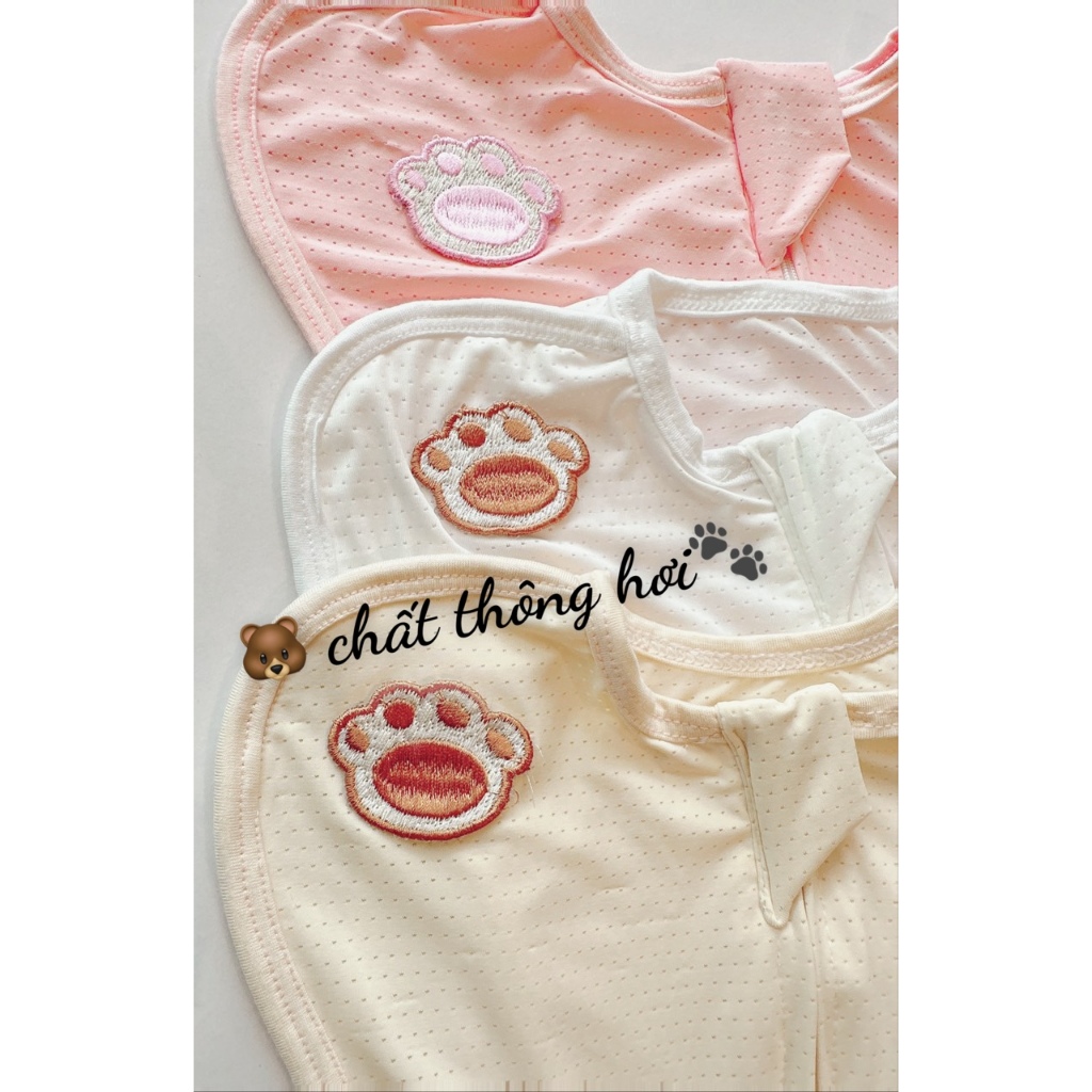 Nhộng Chũn/Nhộng Ngủ Cotton Hàn Cao Cấp, Tay Gấu Dễ Thương Cho Bé HX21 3SBABY