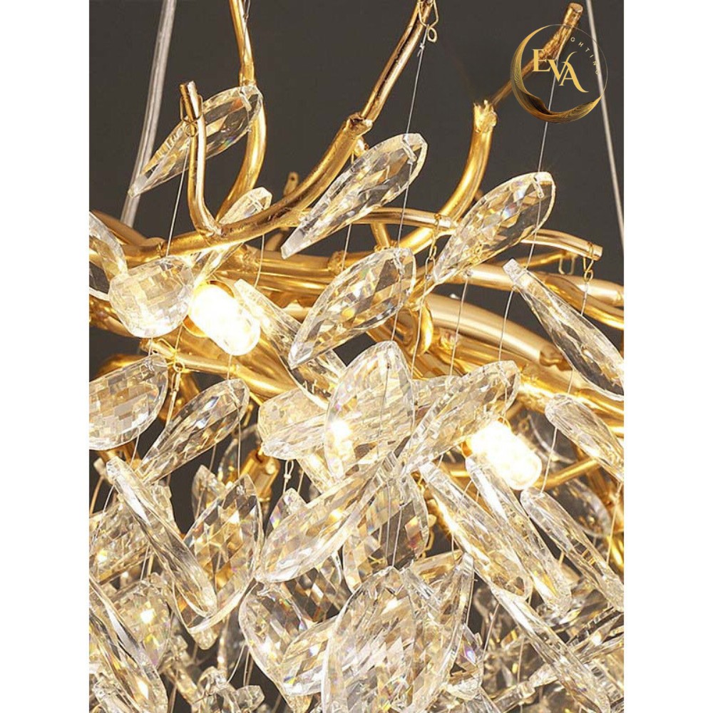 Đèn tường pha lê EVA Z31007-GD decor phòng khách, phòng ngủ phong cách hiện đại bảo hành 24 tháng