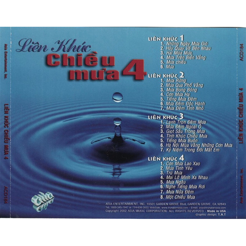 Băng Cassette Liên Khúc Chiều Mưa 4 - Lâm Thuý Vân, Trường Vũ, Mạnh Đình, Diệp Thanh Thanh