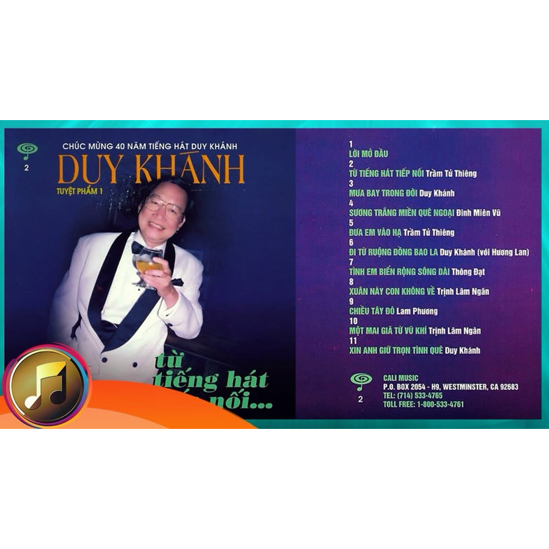 Băng Cassette Duy Khánh - 40 Năm Tiếng Hát Duy Khánh