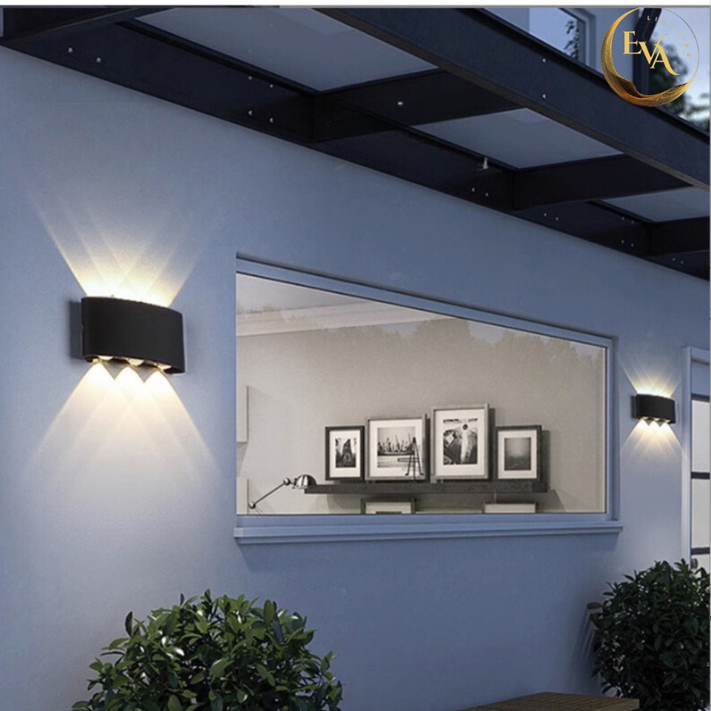 Đèn tường Led hắt 6 tia EVA TK-06 ngoài trời trong nhà lắp phòng khách, vách hiên, cầu thang, lối đi, bảo hành 12 tháng