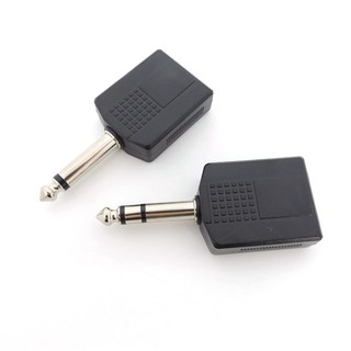 Jack chia cổng micro 6.5mm (6ly) 1 đầu đực ra 2 đầu cái cao cấp - Jack chia 2 đầu micro chân 6 ly dùng hát song ca