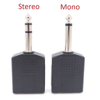 Jack chia cổng micro 6.5mm (6ly) 1 đầu đực ra 2 đầu cái cao cấp - Jack chia 2 đầu micro chân 6 ly dùng hát song ca