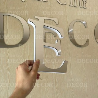 Chữ Nổi Bạc Gương 20cm T2 In Hoa Dán Tường Trang Trí Shop - Chữ Decor Biển quảng cáo Chất Liệu Fomex Alu