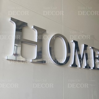 Chữ Nổi Bạc Gương 20cm T2 In Hoa Dán Tường Trang Trí Shop - Chữ Decor Biển quảng cáo Chất Liệu Fomex Alu