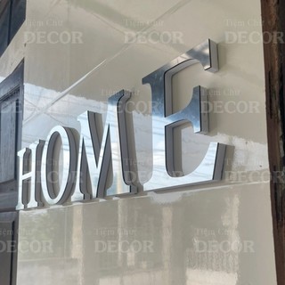 Chữ Nổi Bạc Gương 20cm T2 In Hoa Dán Tường Trang Trí Shop - Chữ Decor Biển quảng cáo Chất Liệu Fomex Alu