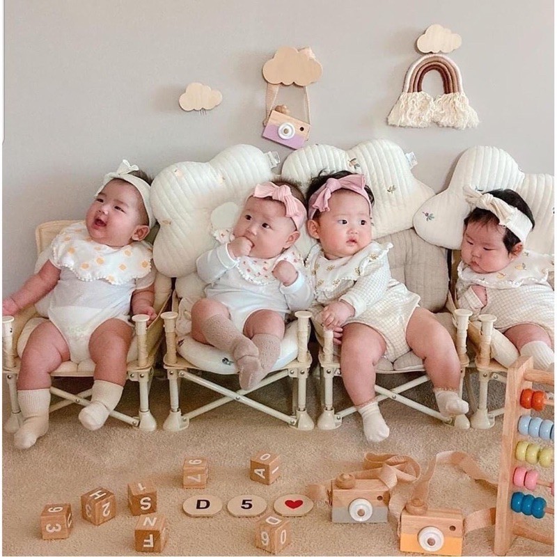 Ghế Ăn Dặm Gấp Gọn Hoo Booster Kiểu Dáng Hàn Quốc Siêu Nhẹ Cho Bé, Ghế Ăn Dặm Du Lịch