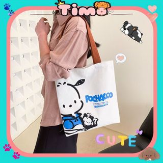 Túi Tote Vải Canvas Kuromi Gấu Dâu Đi Học Mini Phong Cách Hàn Quốc Timo TV73