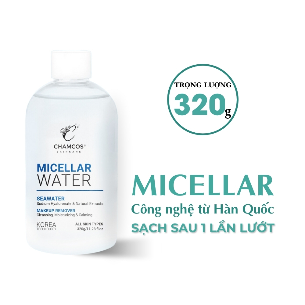 HSD:11/12/2026 Sale Nước Tẩy Trang làm sạch sâu loại bỏ make up tốt CHAMCOS MICELLAR WATER 320ml